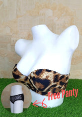 Cheetah Printed Yellow Push-Up Padded Bra Detachable Straps