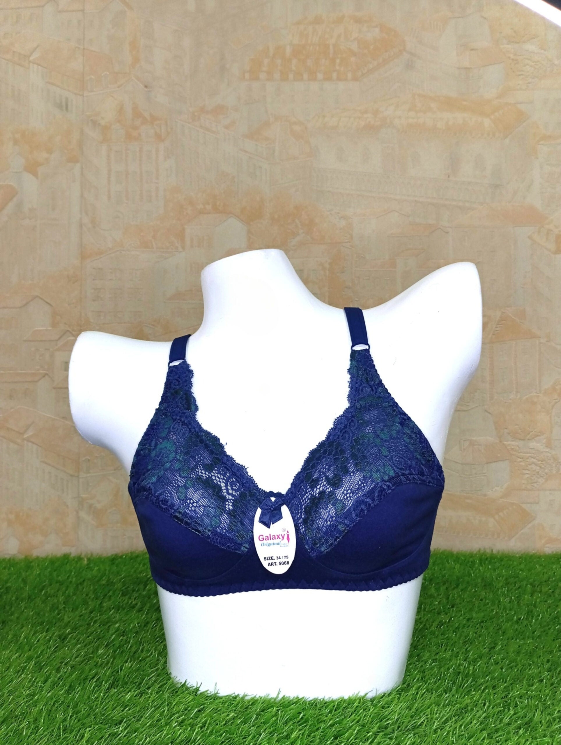 Comfortable & Stylish Premium Blue Half Net Non-Padded Bra