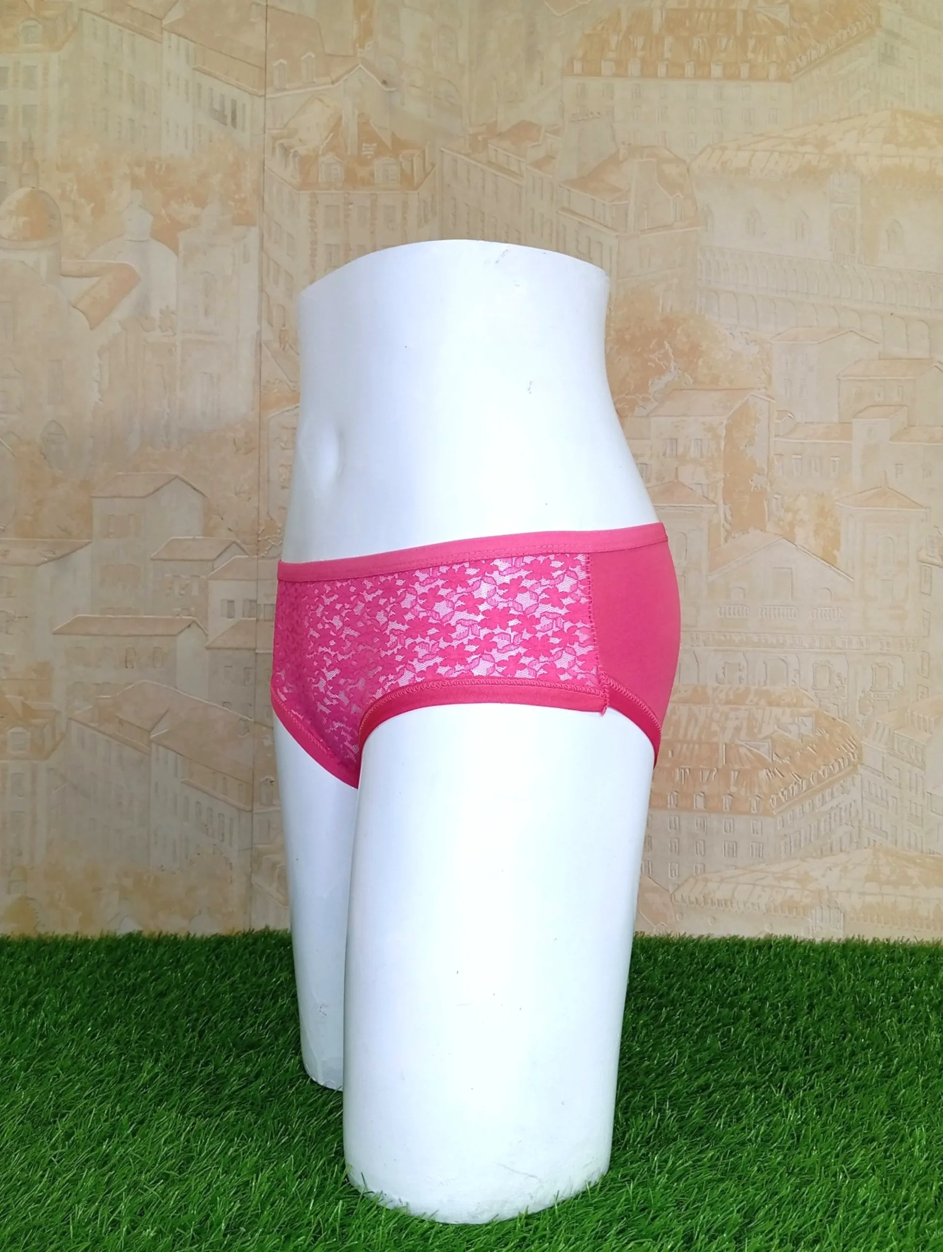 Dark Pink Half Net Ladies Underwear Chic Soft & Comfortable-Right