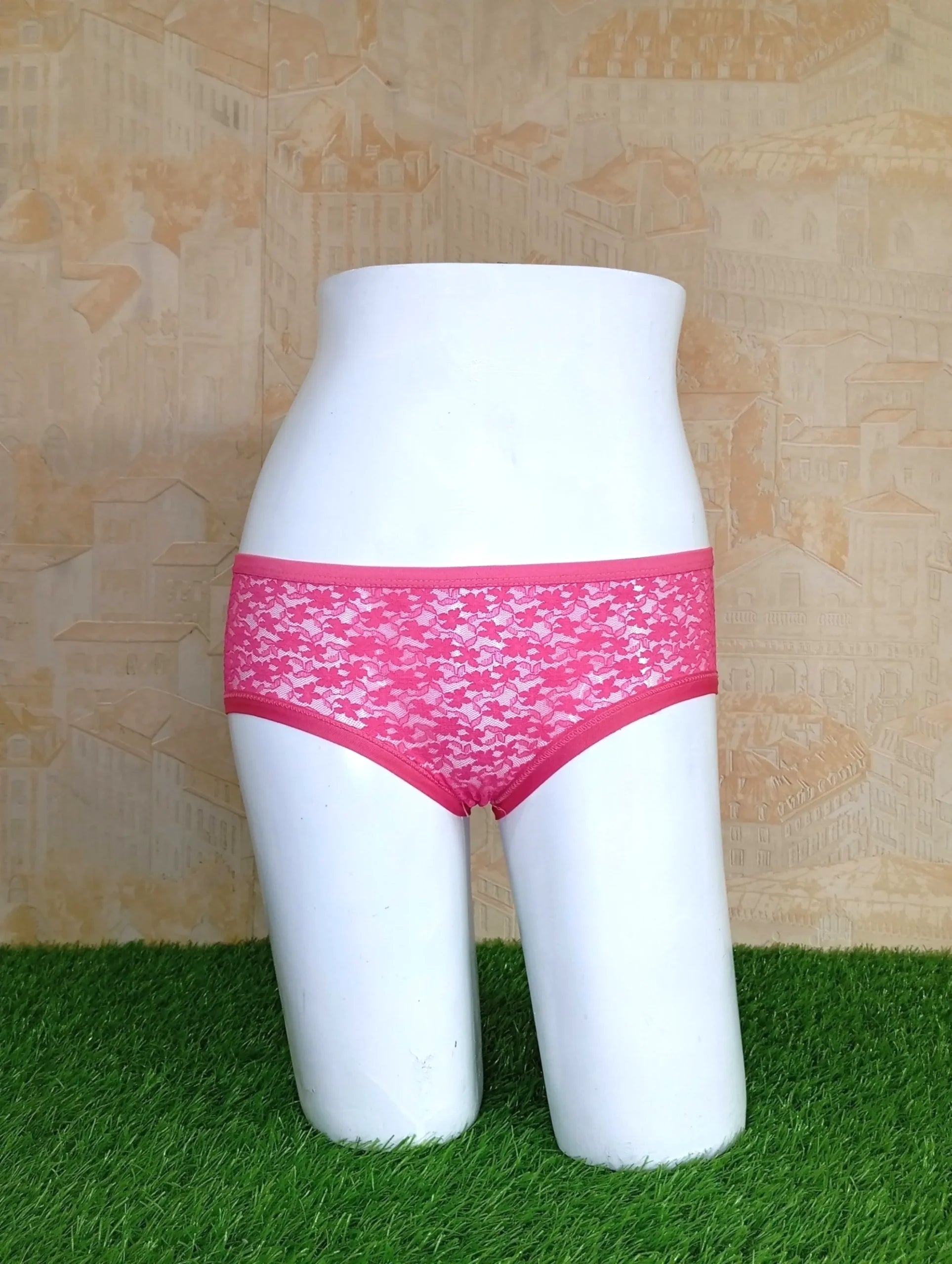 Dark Pink Half Net Ladies Underwear Chic Soft & Comfortable