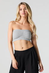 Grey Padded Strapless Bra with Removable Straps