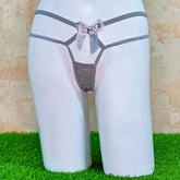 Hot & Sexy Gray Front Ribbon Intimacy T Panty - Ladies Underwear