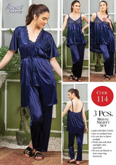 Ocean Breeze Blue Lace Camisole & Trousers Pajama Set for a Chic and Comfortable Night