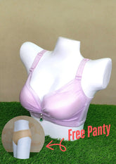 Royal Purple Stone Front Padded Bra with Dazzling Embellishment