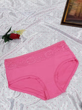 Soft Lace Trim High-Waist Panty – Pink