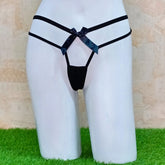 Sensual Black T-Panty Open-Front