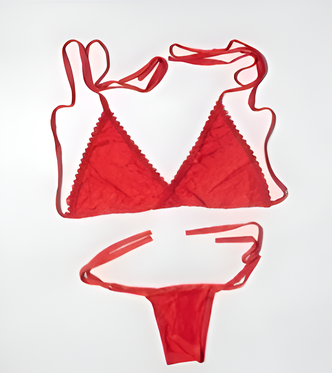 6 Pieces All in One Bridal Cozy Silky Smooth Rose Nighty-Bikini