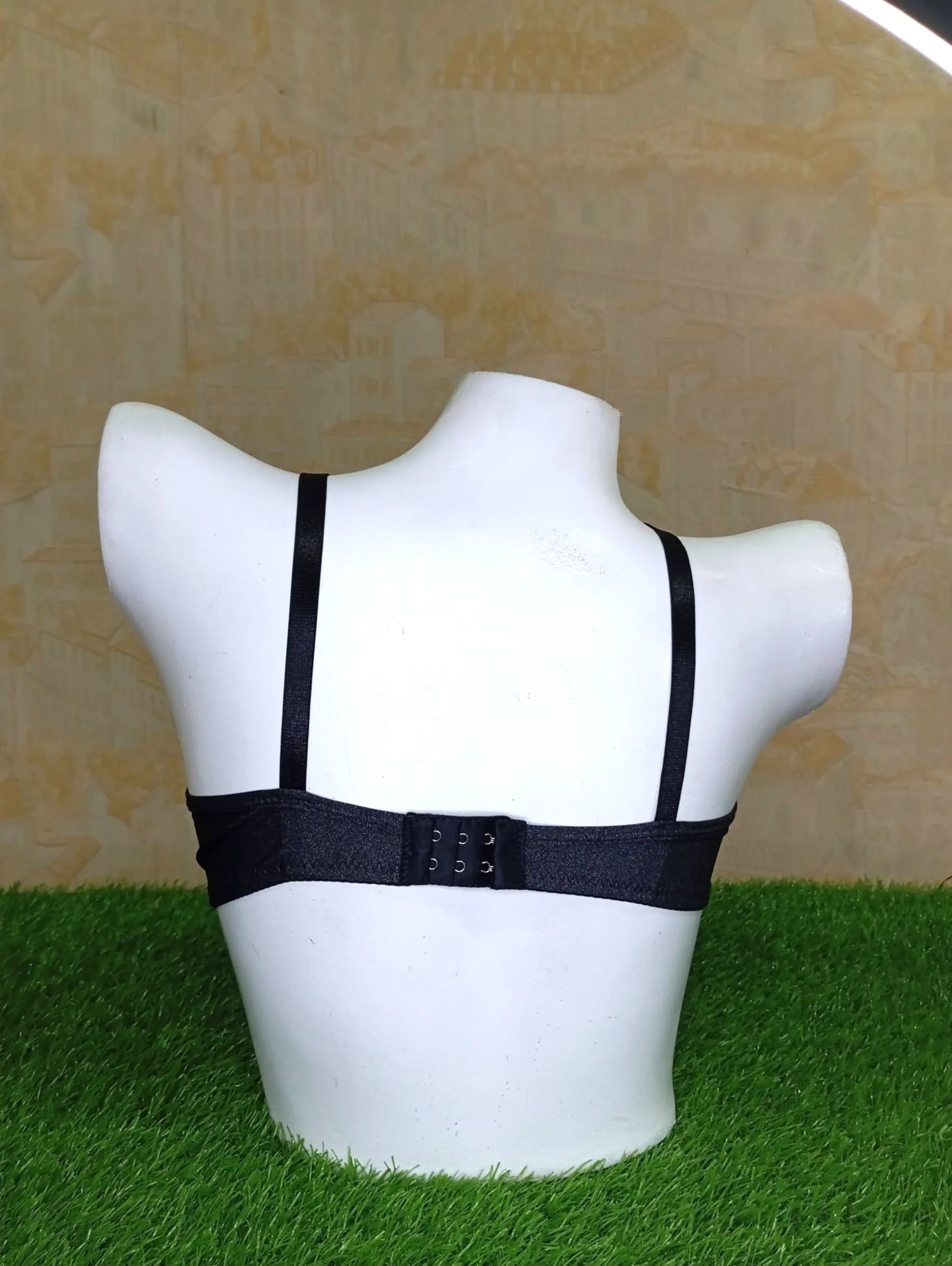 Casual Comfort Black Plain Casual Bra for Everyday Wear-Back