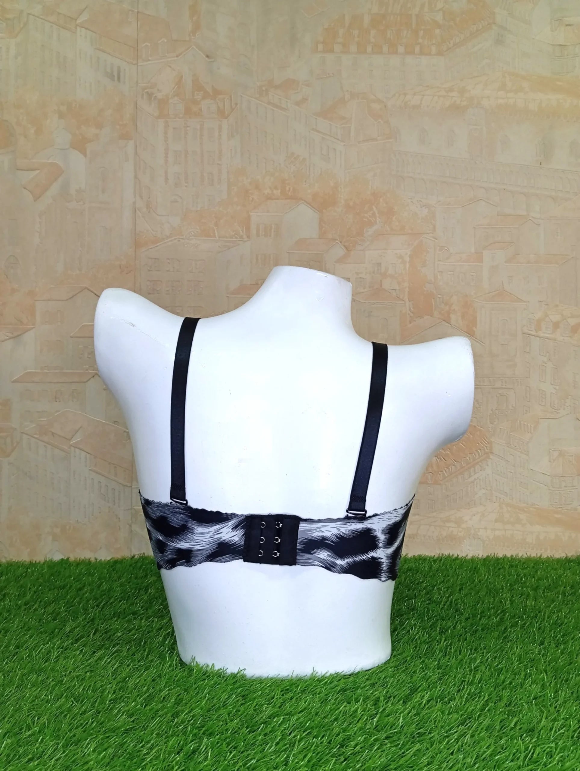 Cheetah Printed Push-Up Padded Versatile Bra Detachable Straps-Back