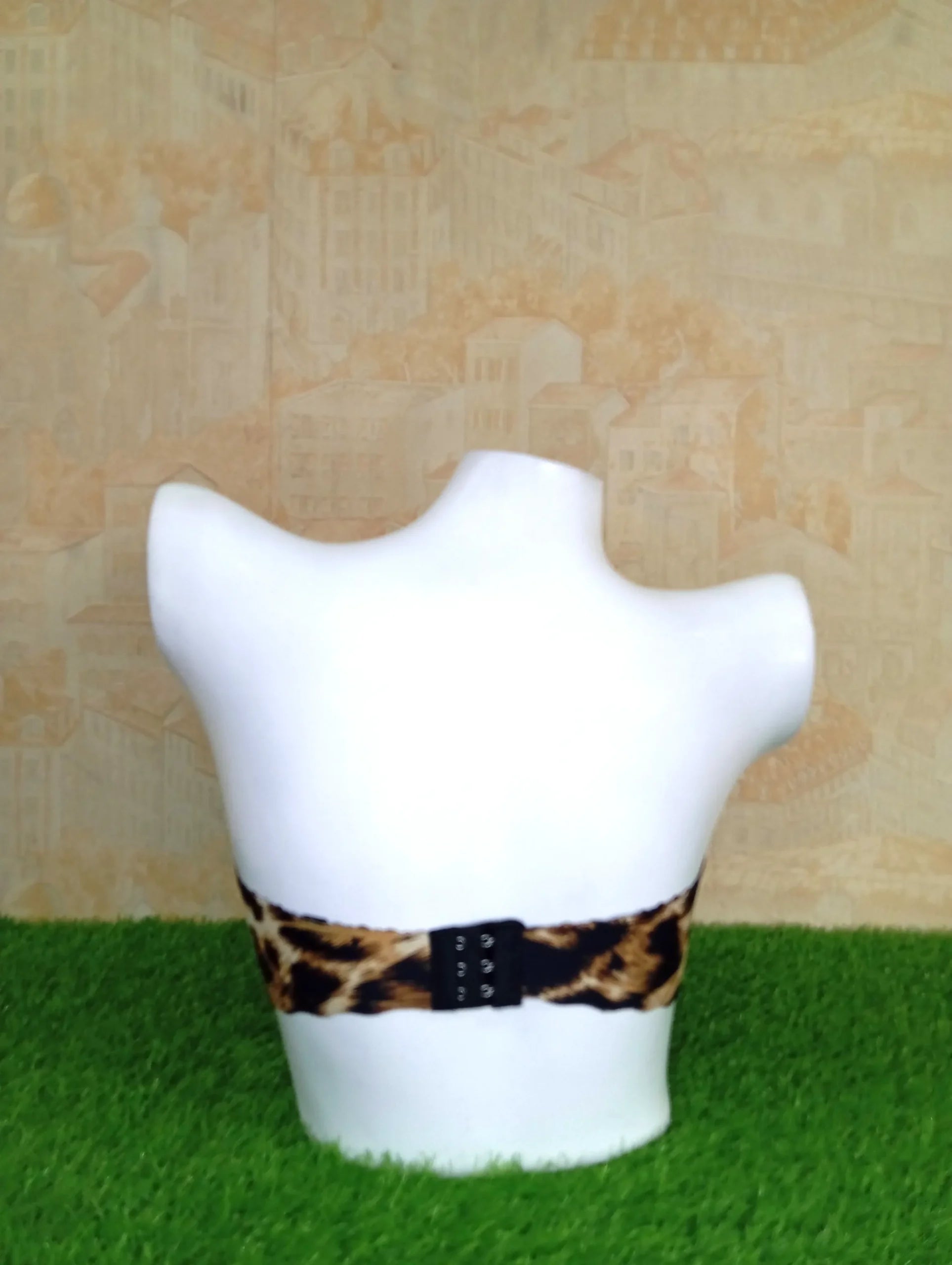 Cheetah Printed Yellow Push-Up Padded Bra Detachable Straps-Back Strapless