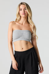 Grey Padded Strapless Bra with Removable Straps