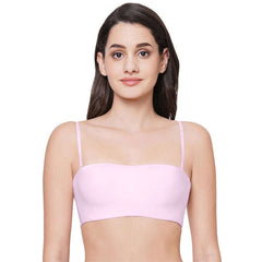 Pink Full Coverage Strapless Padded Bra with Removable Straps