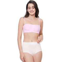 Pink Full Coverage Strapless Padded Bra with Removable Straps