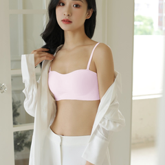 Pink Full Coverage Strapless Padded Bra with Removable Straps