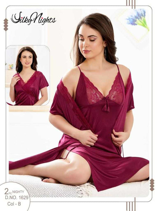 Pretty Maroon 2 Piece Night Wear for Lovely Nights with Comfort