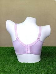 Royal Purple Stone Front Padded Bra with Dazzling Embellishment-Back