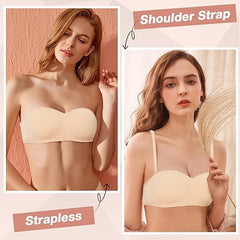Strapless Multi Purpose Detachable Straps Bra with free Straps