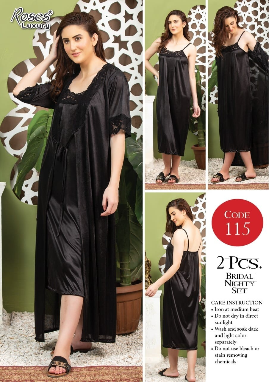 Timeless Glamour Bridal Black Camisole & Gown Lace Night Dress for a Bold and Elegant Statement