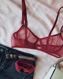 Exquisite Maroon Sheer Net Bra - Sensual & Sultry