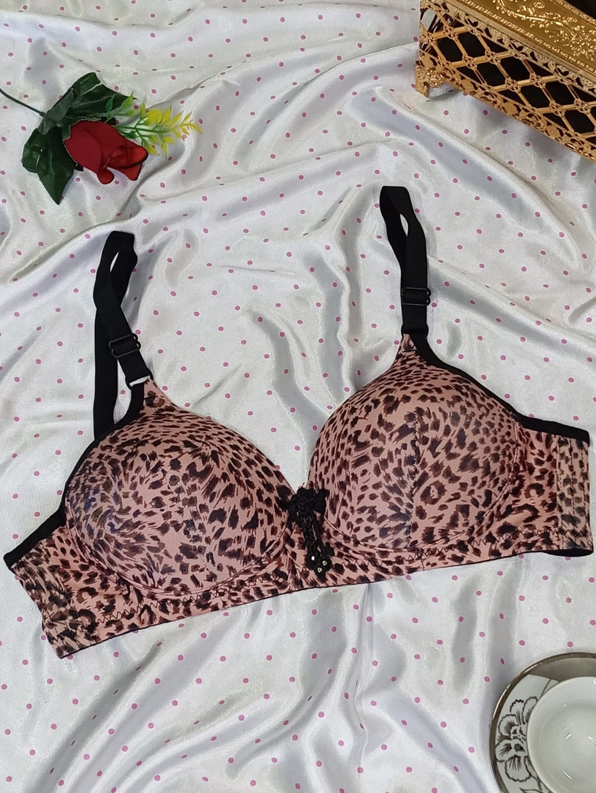 Light Brown Cheetah Print Padded Bra – Elegant & Fierce