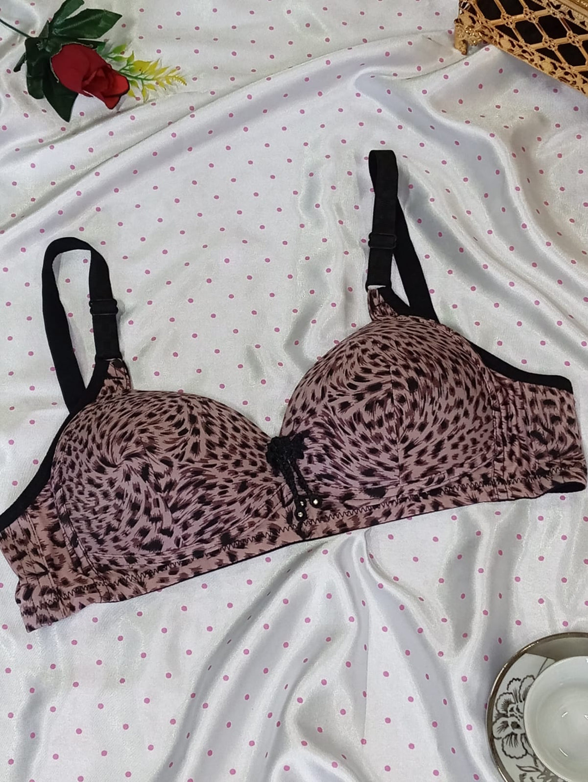 Light Red Cheetah Print Padded Bra – Bold & Sensual