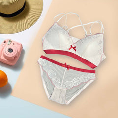 White Thin Padding Bra and Panty Set