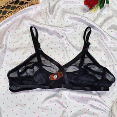 Pack of 3 Seductive, Airy, Premium Quality Transparent Net Bra in Black, Skin & Maroon-Red