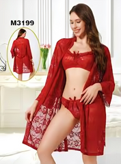 Sensual Bold  Bra Panty Set With Elegant See Through Gaon