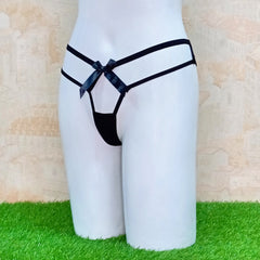 Sensual Black T-Panty Open-Front