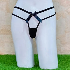 Sensual Black T-Panty Open-Front